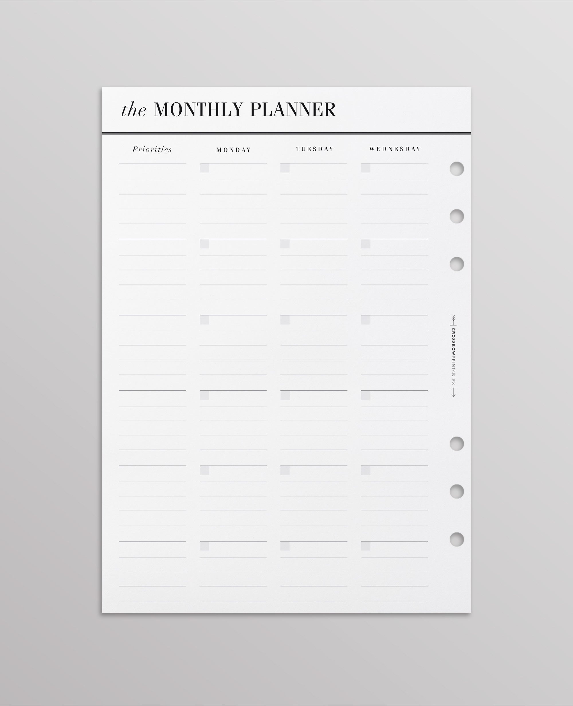 a5 month on two page inserts