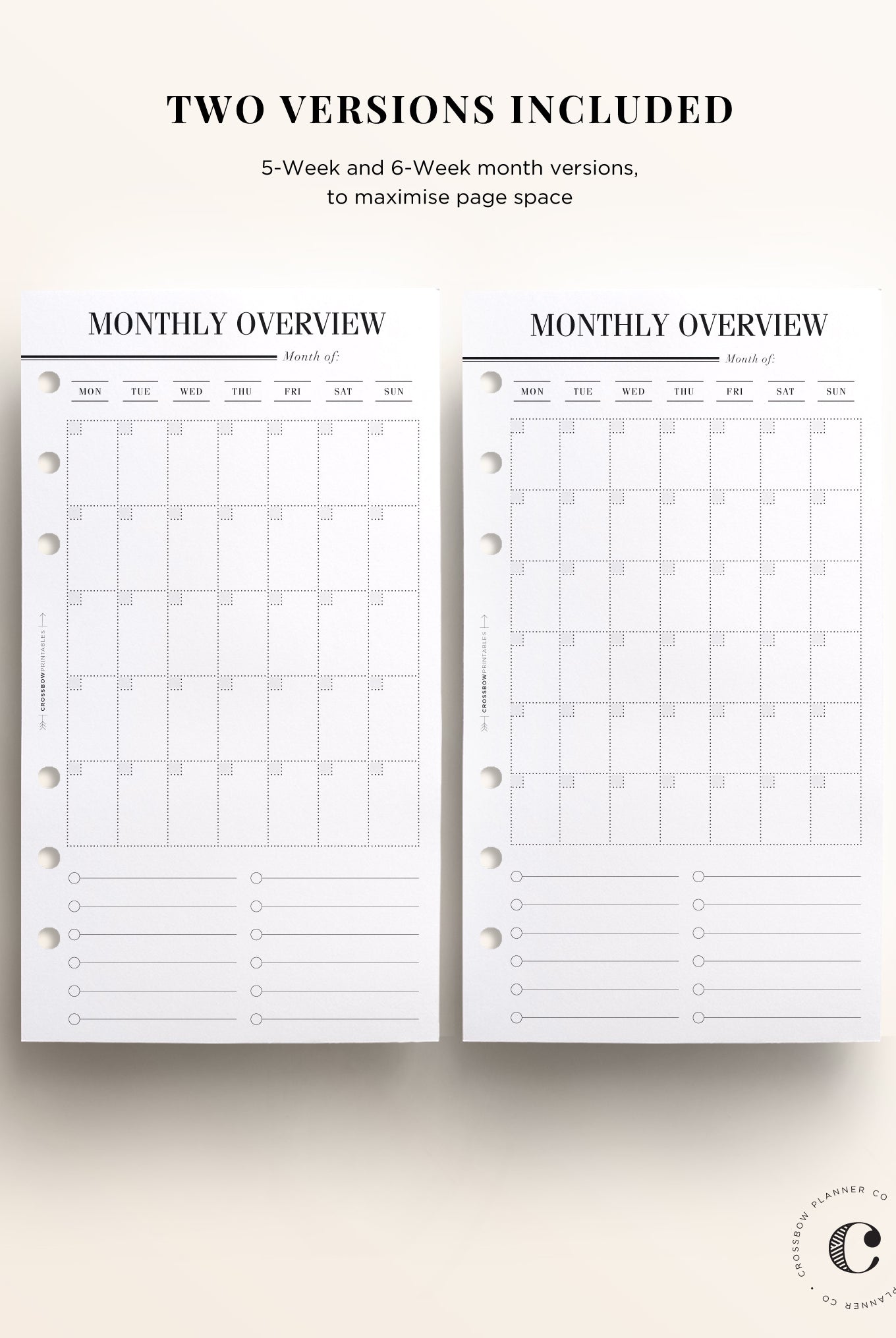 personal planner printable monthly