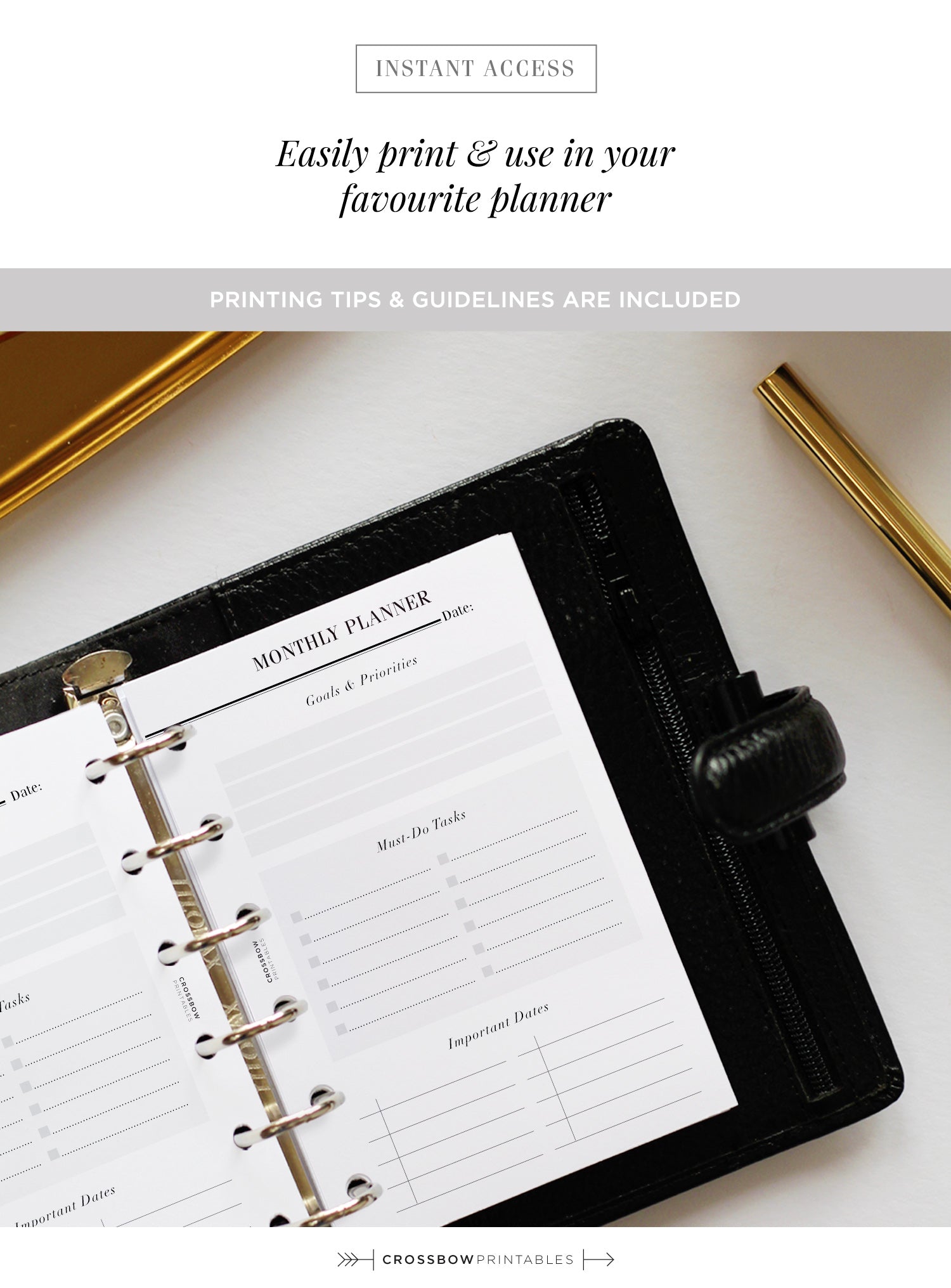 Monthly Planner: Printable Pocket Size Pages – Crossbow Planner Co. monthly-planner-printable-pocket-size-pages-crossbow-planner-co