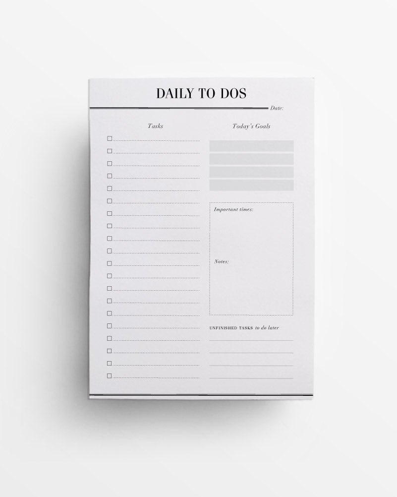 daily to do list notepad