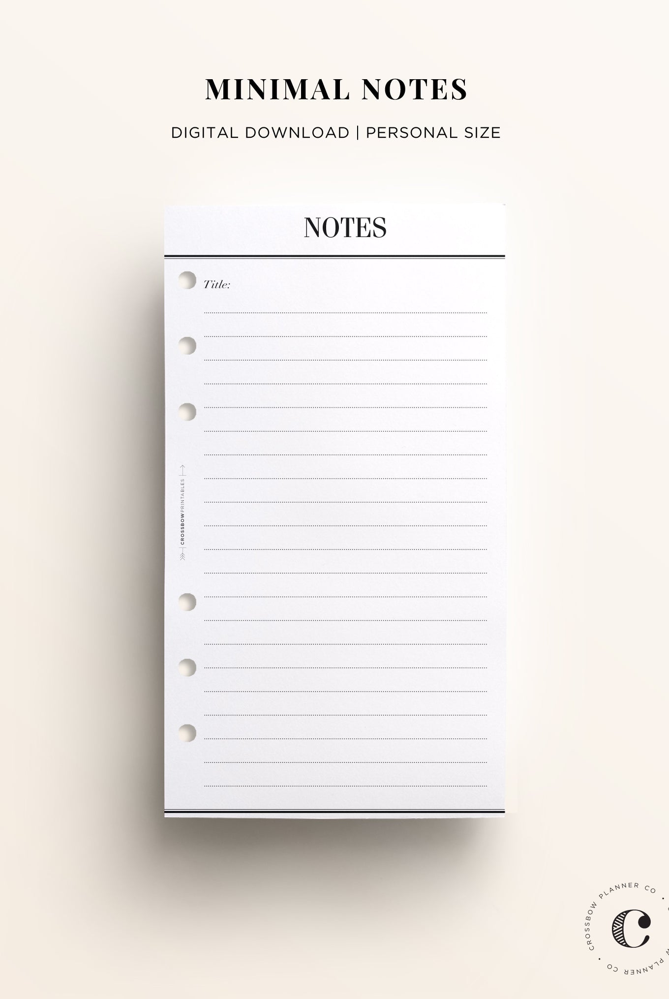 Printable Personal Size Planners