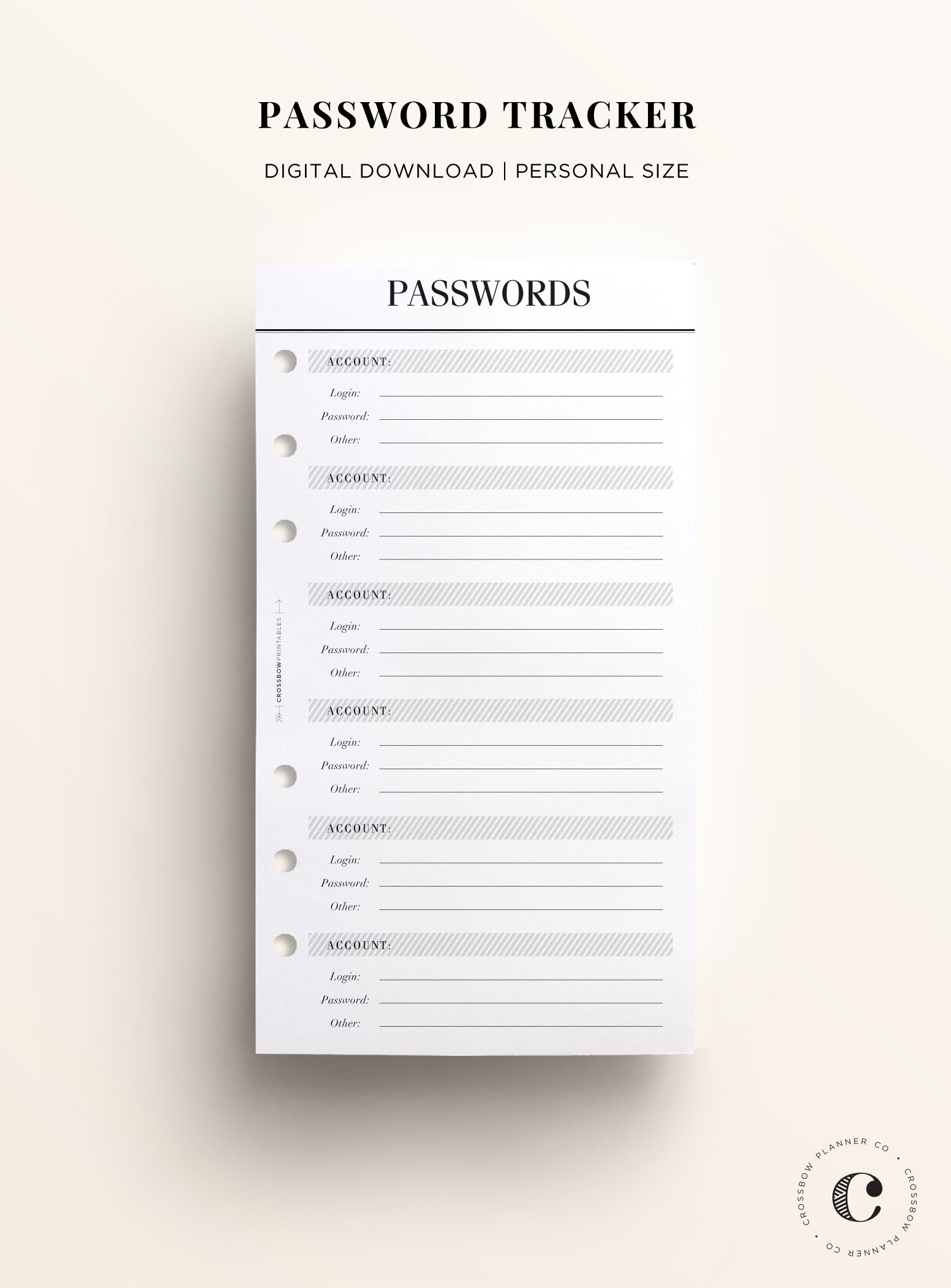 Printable Personal Size Inserts
