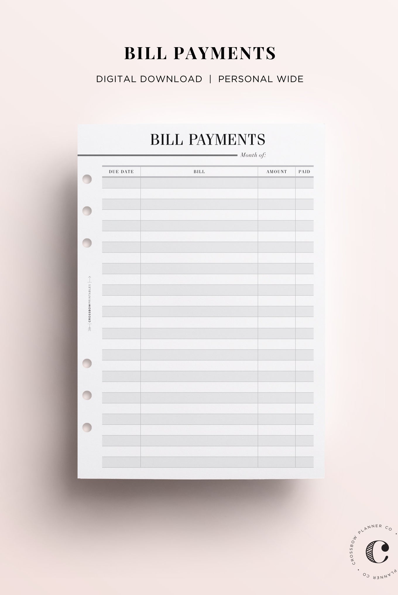 bill payments personal wide