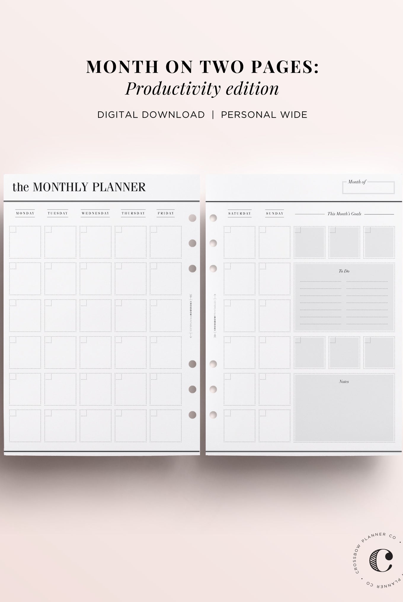 printable personal wide diary pages