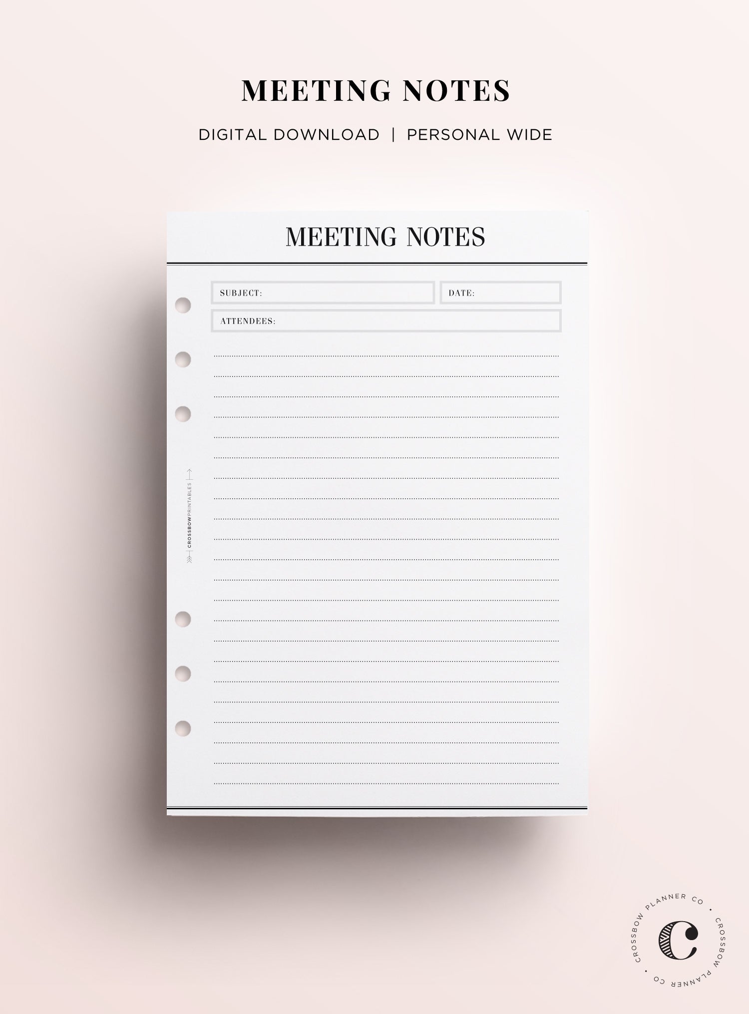 meeting notes personal wide insert