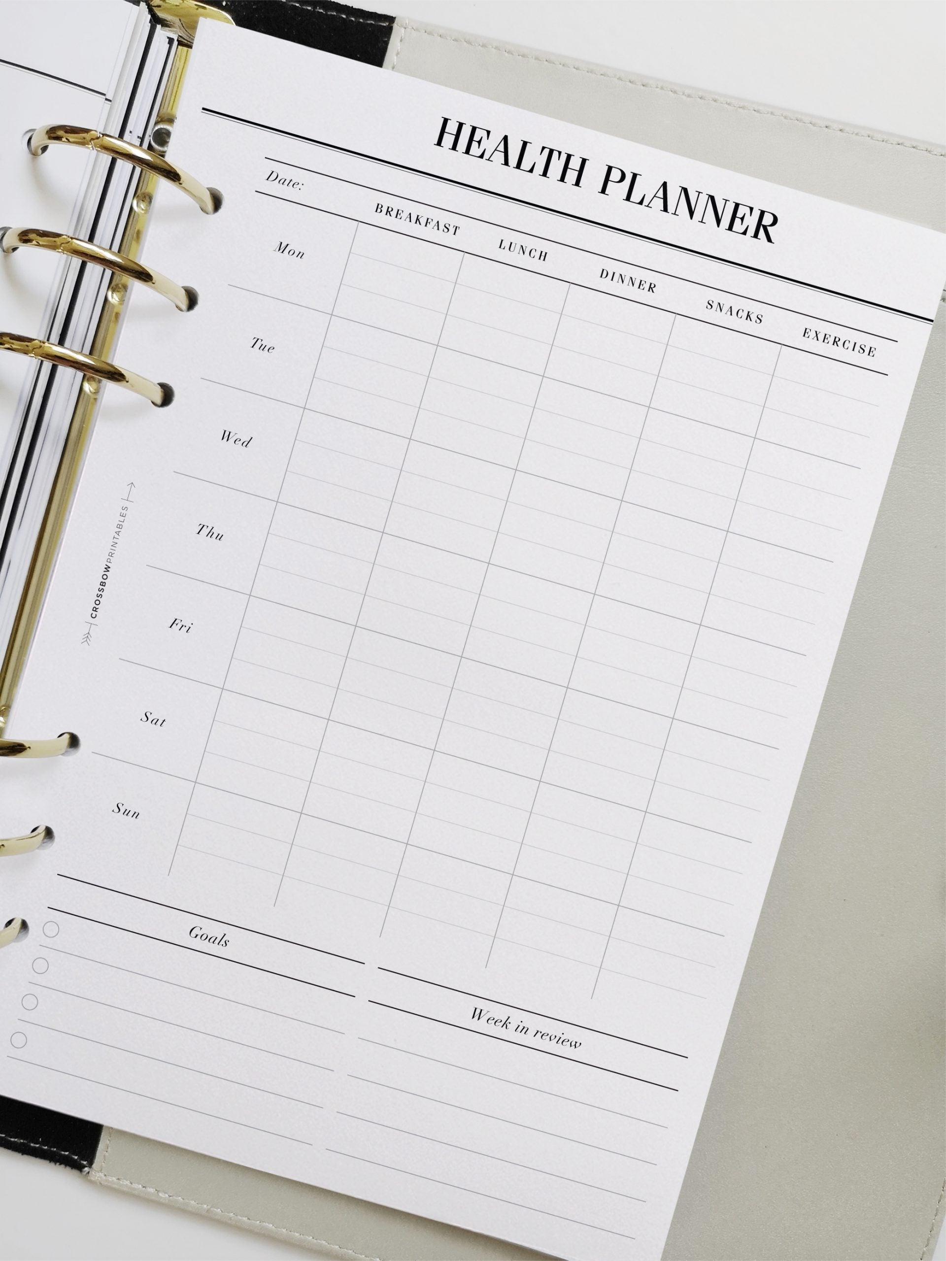 Fitness personal wide Printable Planner