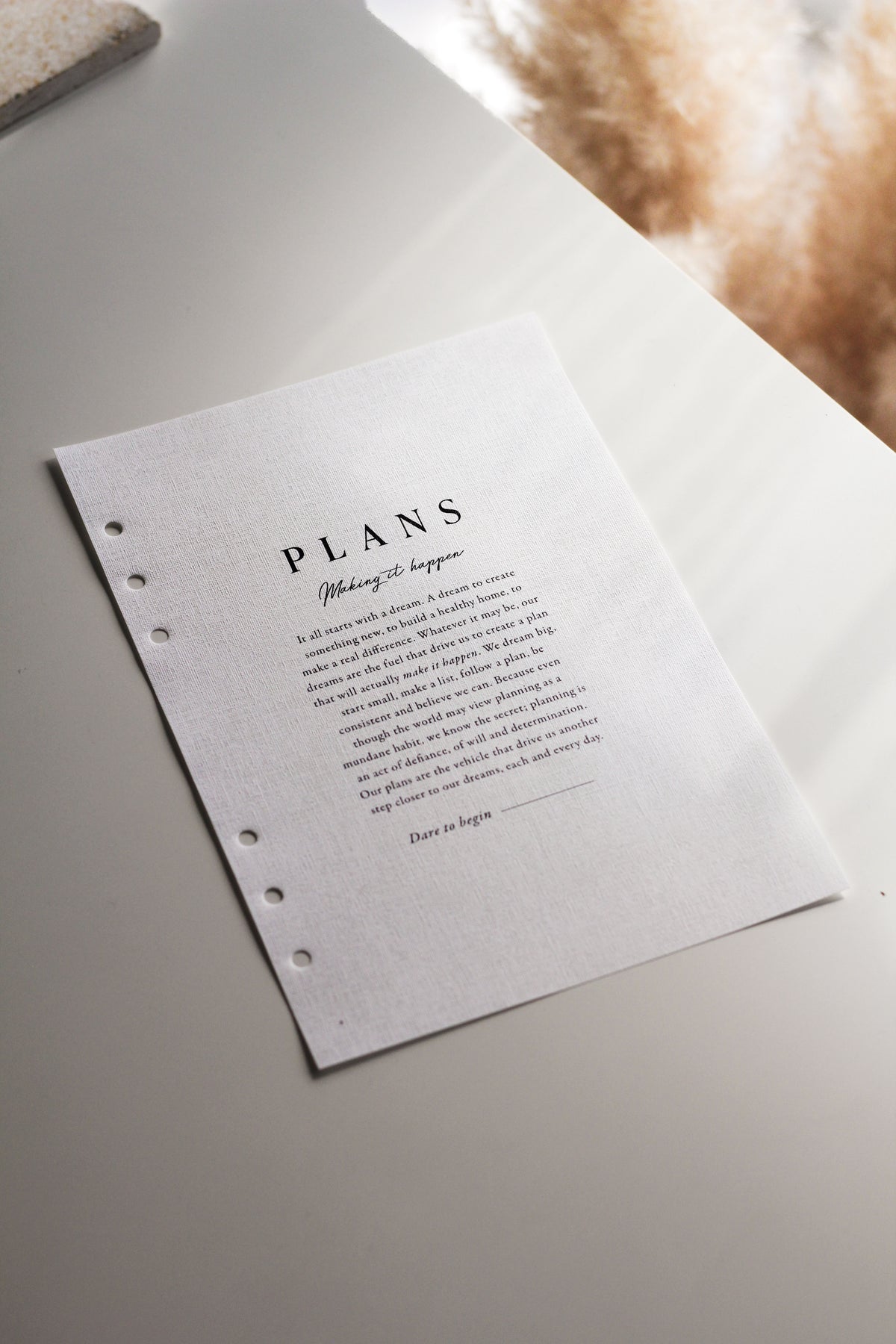 'Plans' Sheer Linen Planner Dashboard – Crossbow Planner Co.