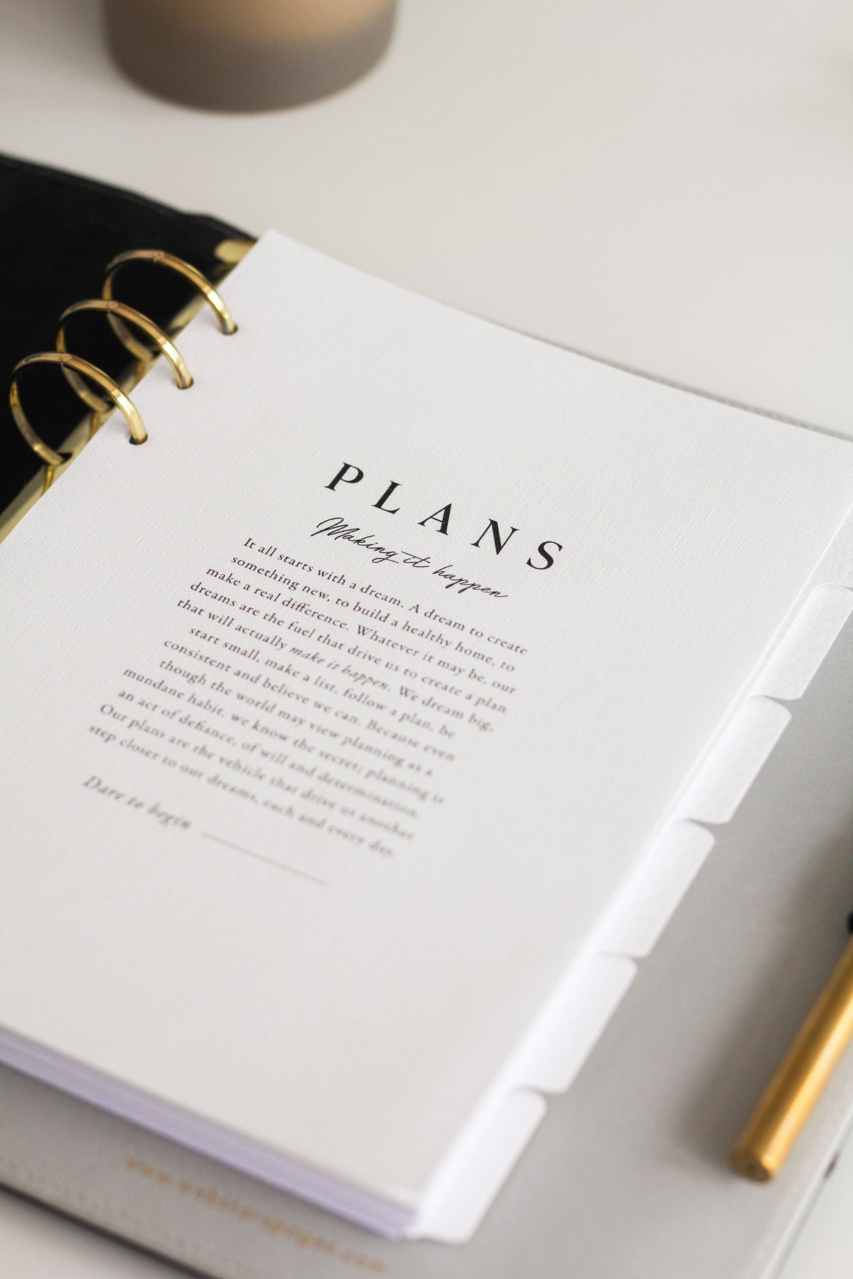 'Plans' Sheer Linen Planner Dashboard – Crossbow Planner Co.
