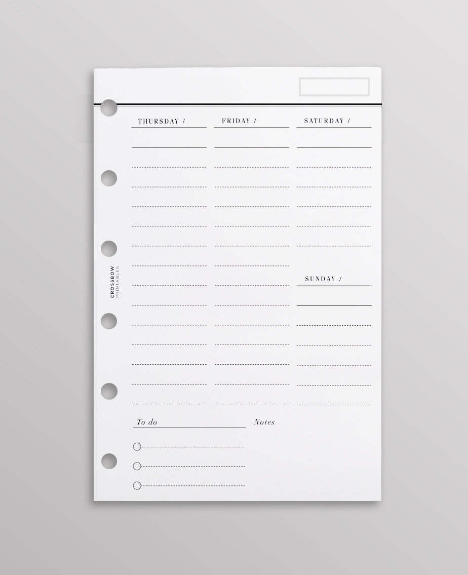 vertical week on two pages pocket