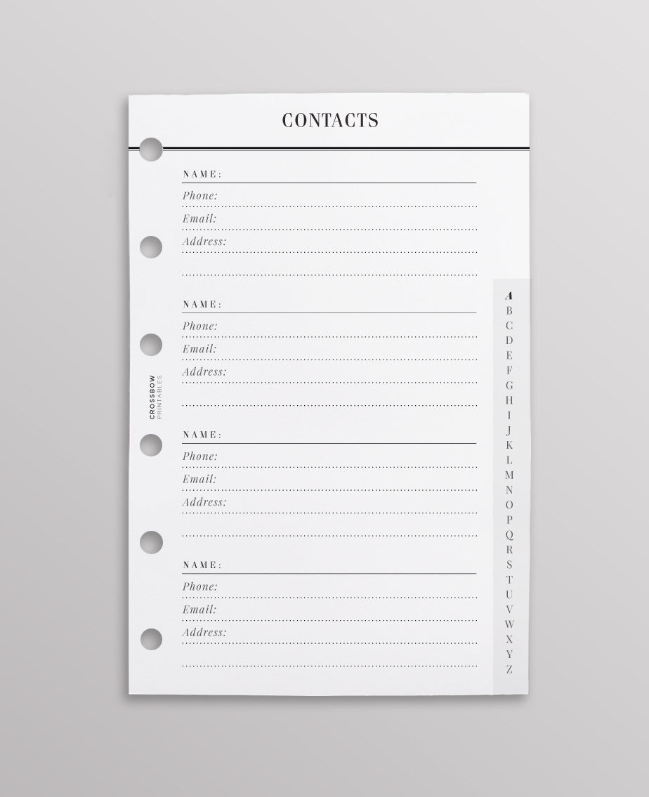 pocket size contacts inserts