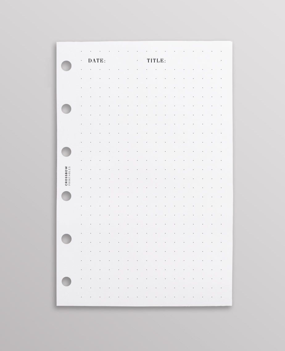 Pocket Filofax Refills Dot Grid