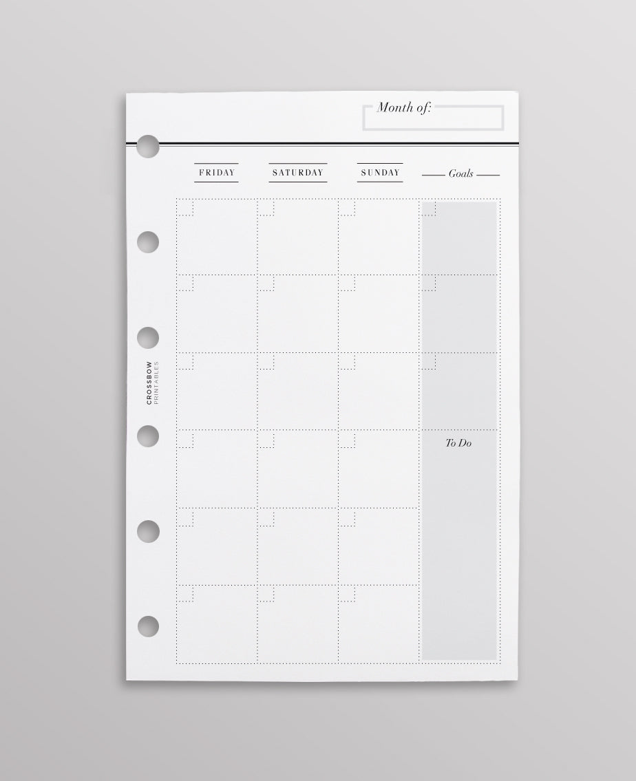 Pocket Month On Two Pages