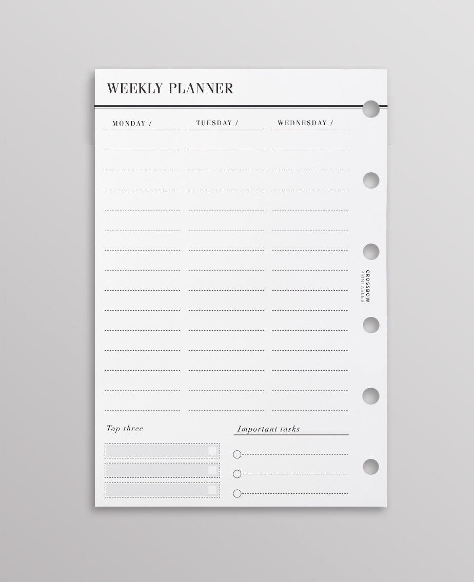 pocket filofax week on two pages