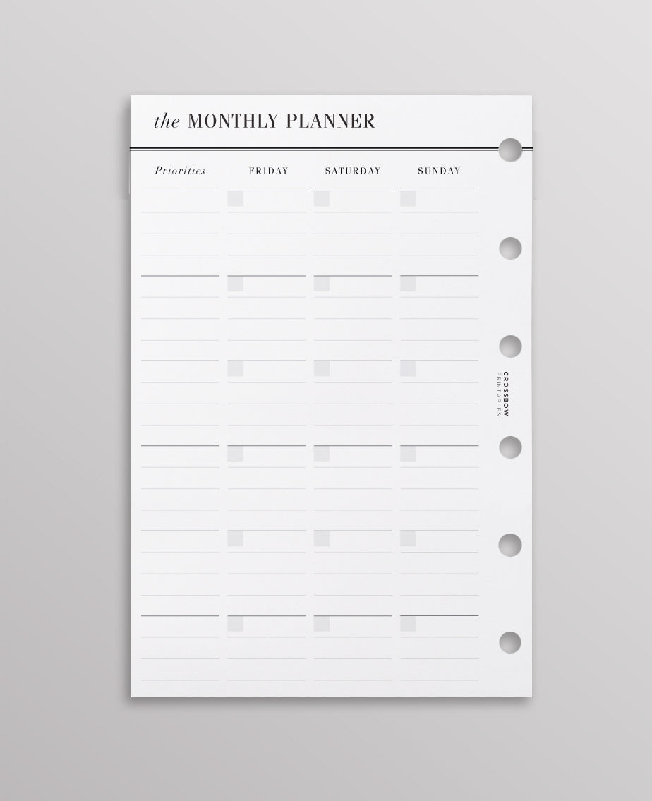 filofax pocket month on two pages