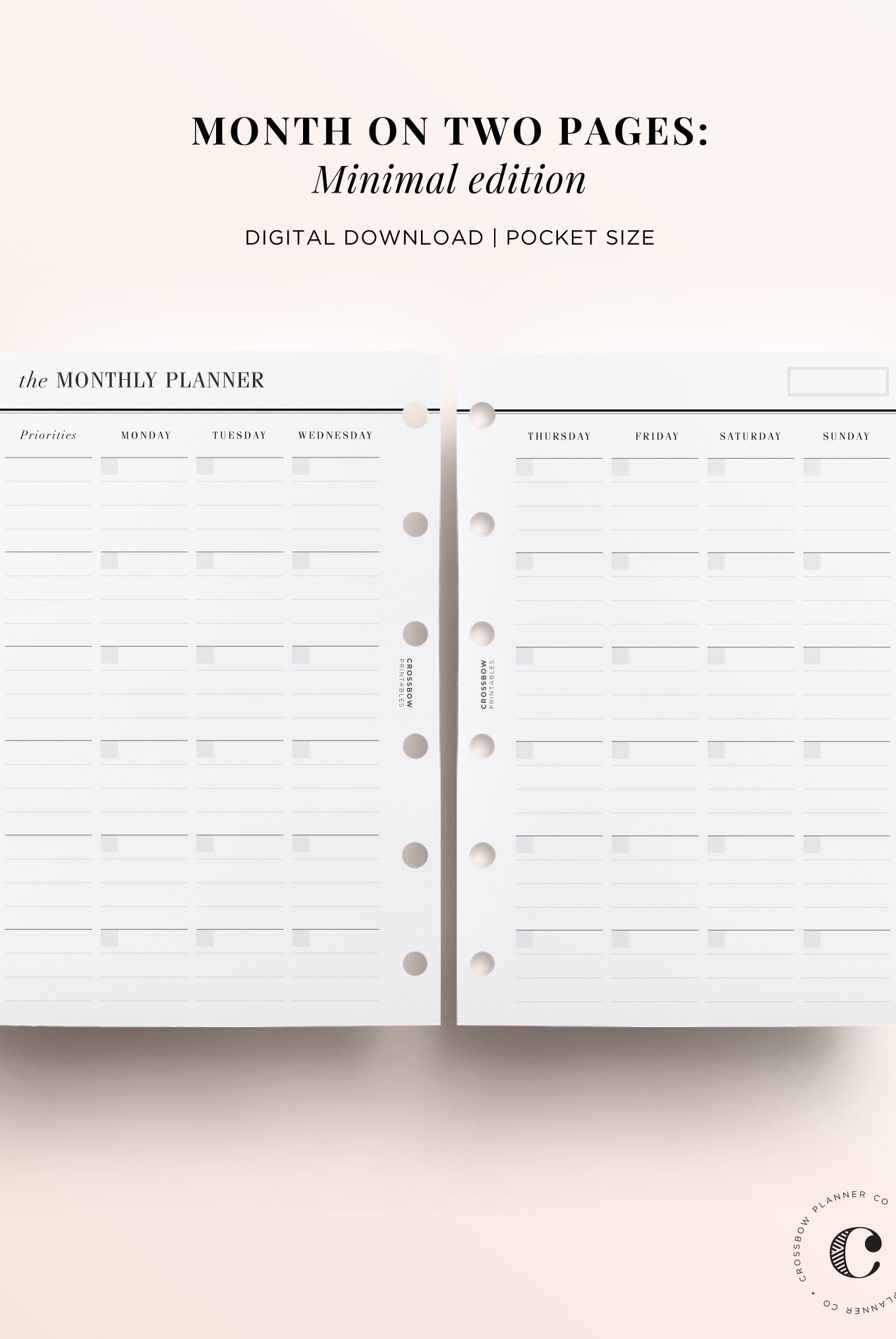 Printable Pocket Planner Inserts – Crossbow Planner Co. printable-pocket-planner-inserts-crossbow-planner-co