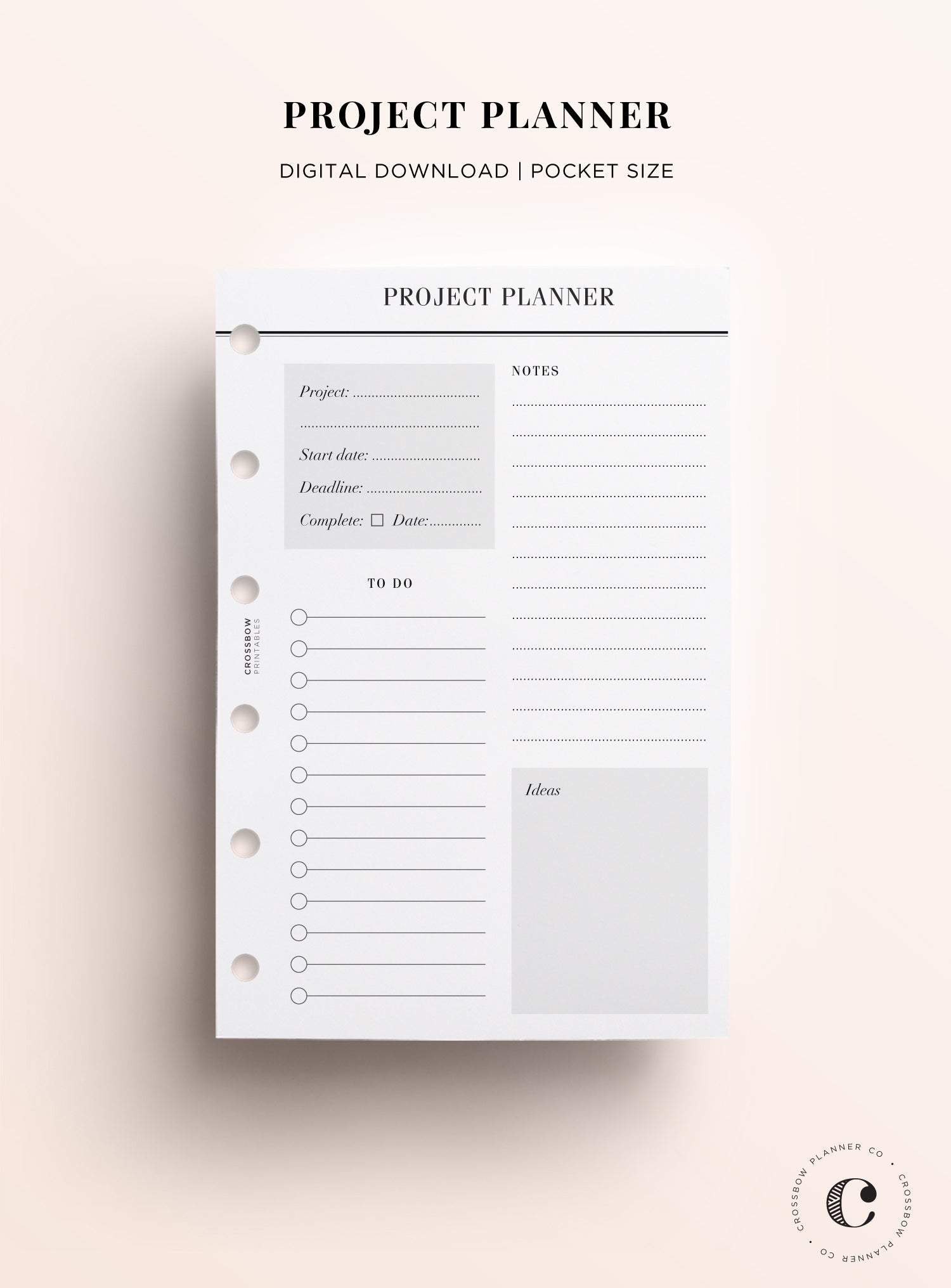 Project Planner: Pocket Printable Inserts – Crossbow Planner Co. project-planner-pocket-printable-inserts-crossbow-planner-co