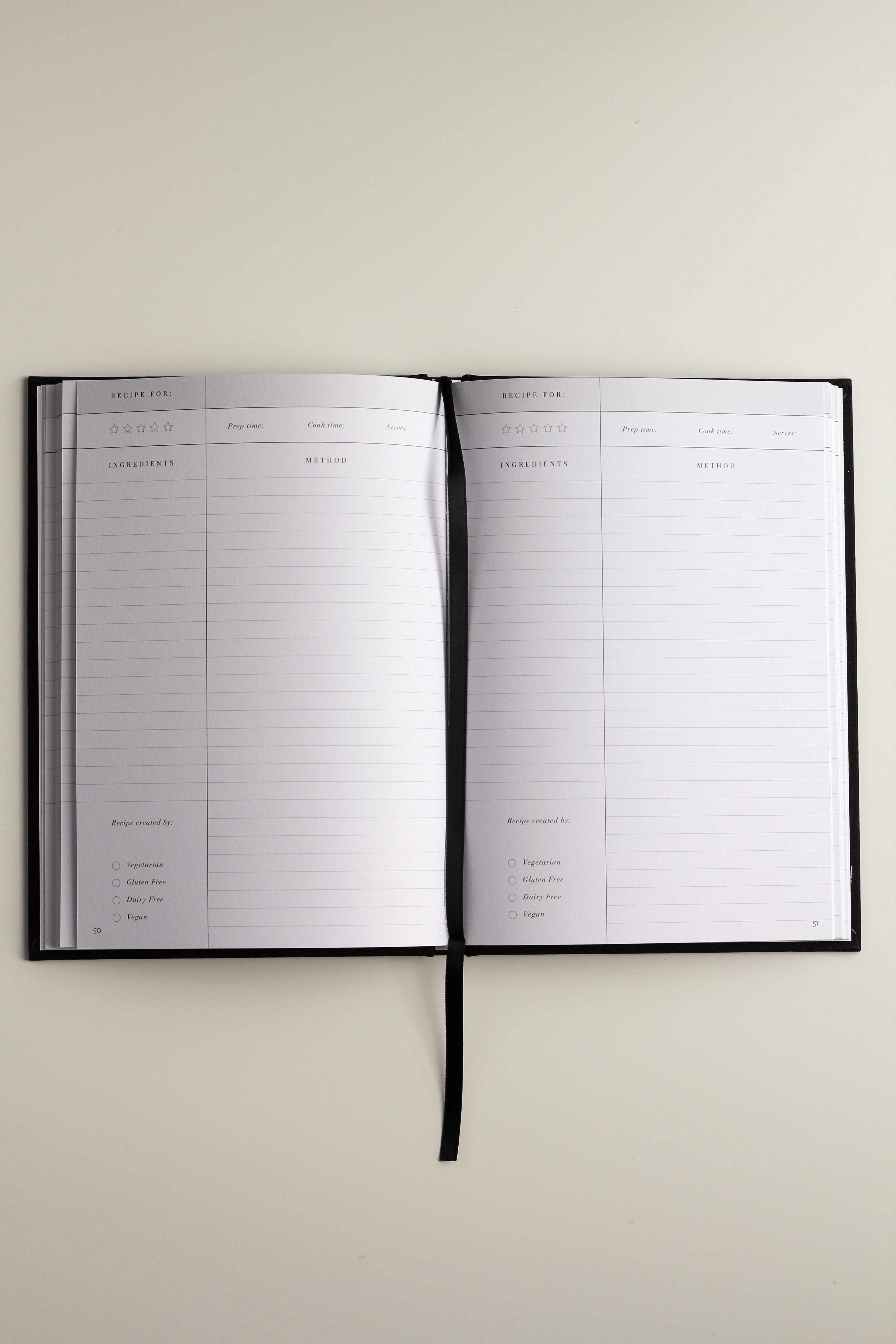 RECIPE BOOK TO WRITE IN