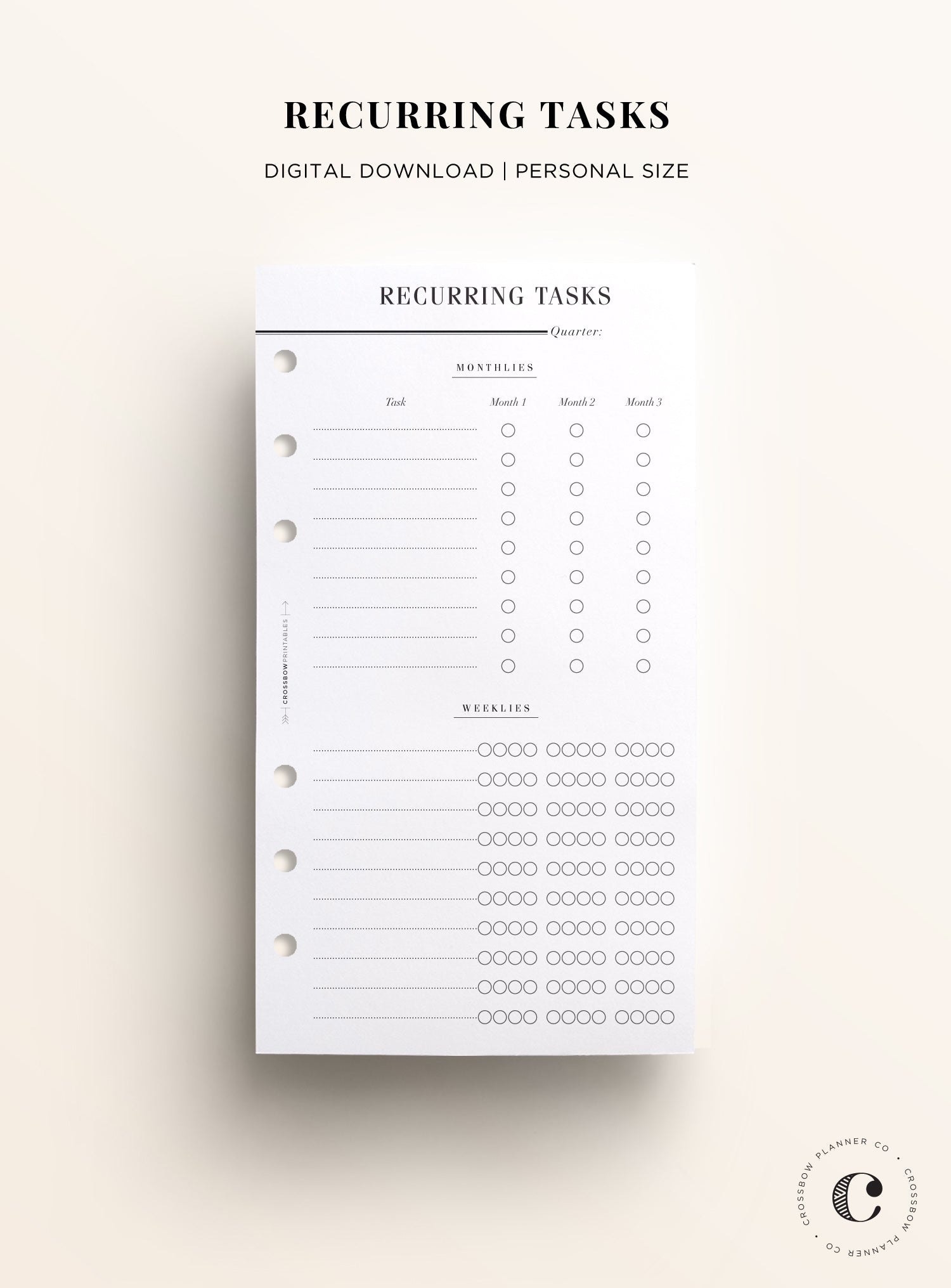 Printable Personal Planner Inserts