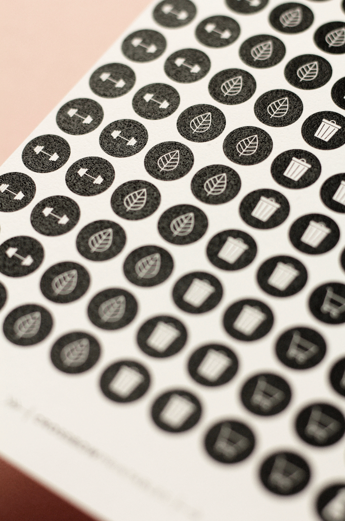 black and white planner stickers