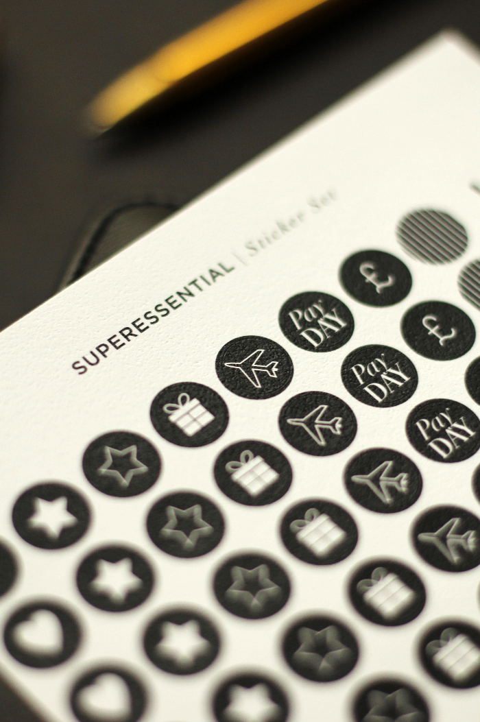 black planner stickers