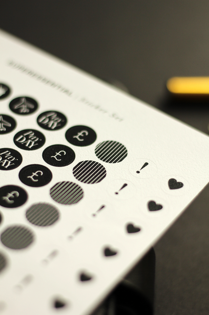 black and white icon stickers