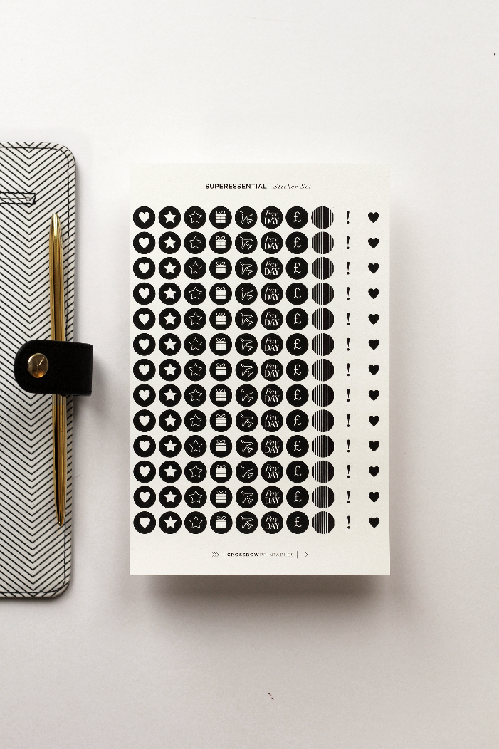 minimal icon planner stickers