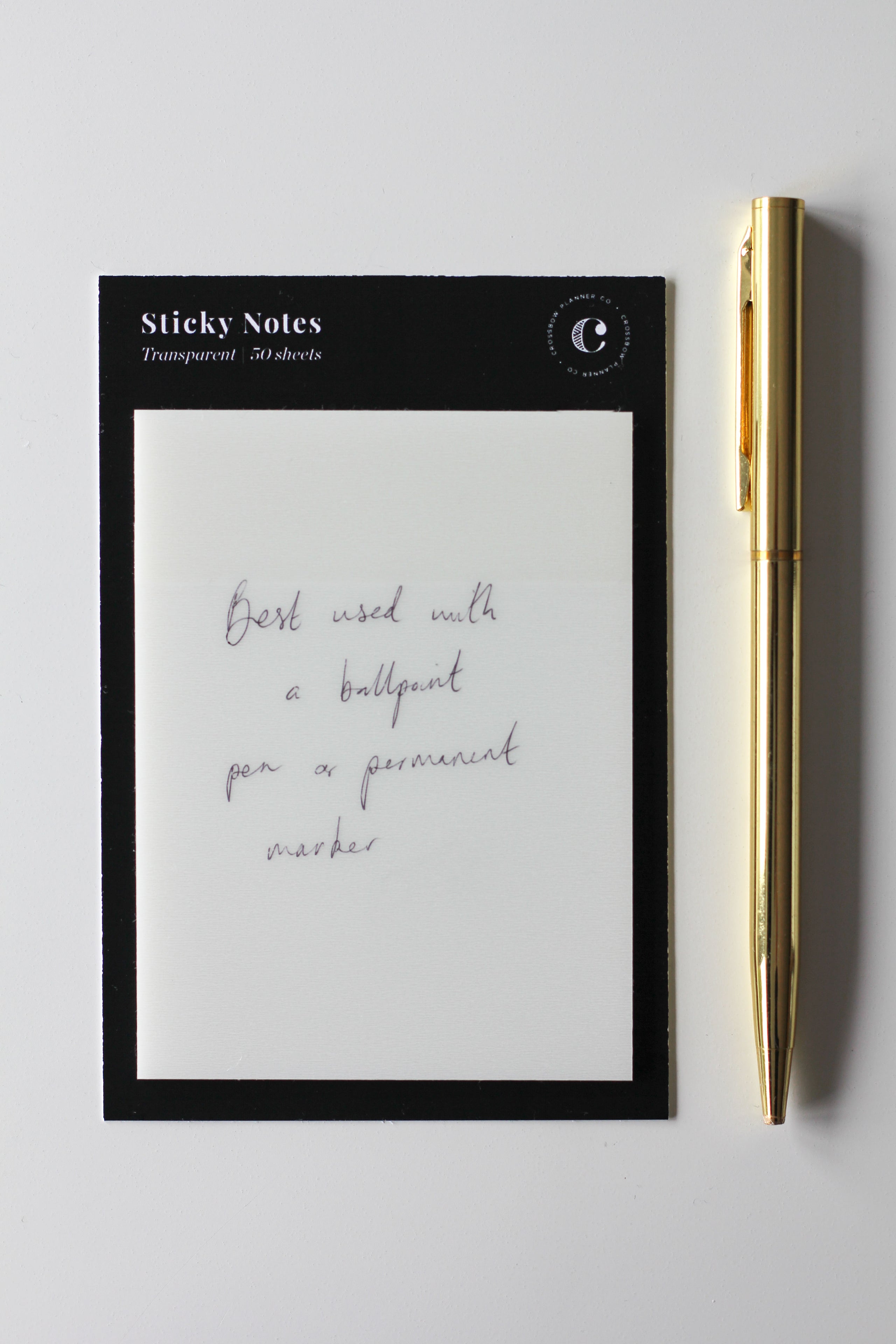 Transparent sticky notes – Crossbow Planner Co.