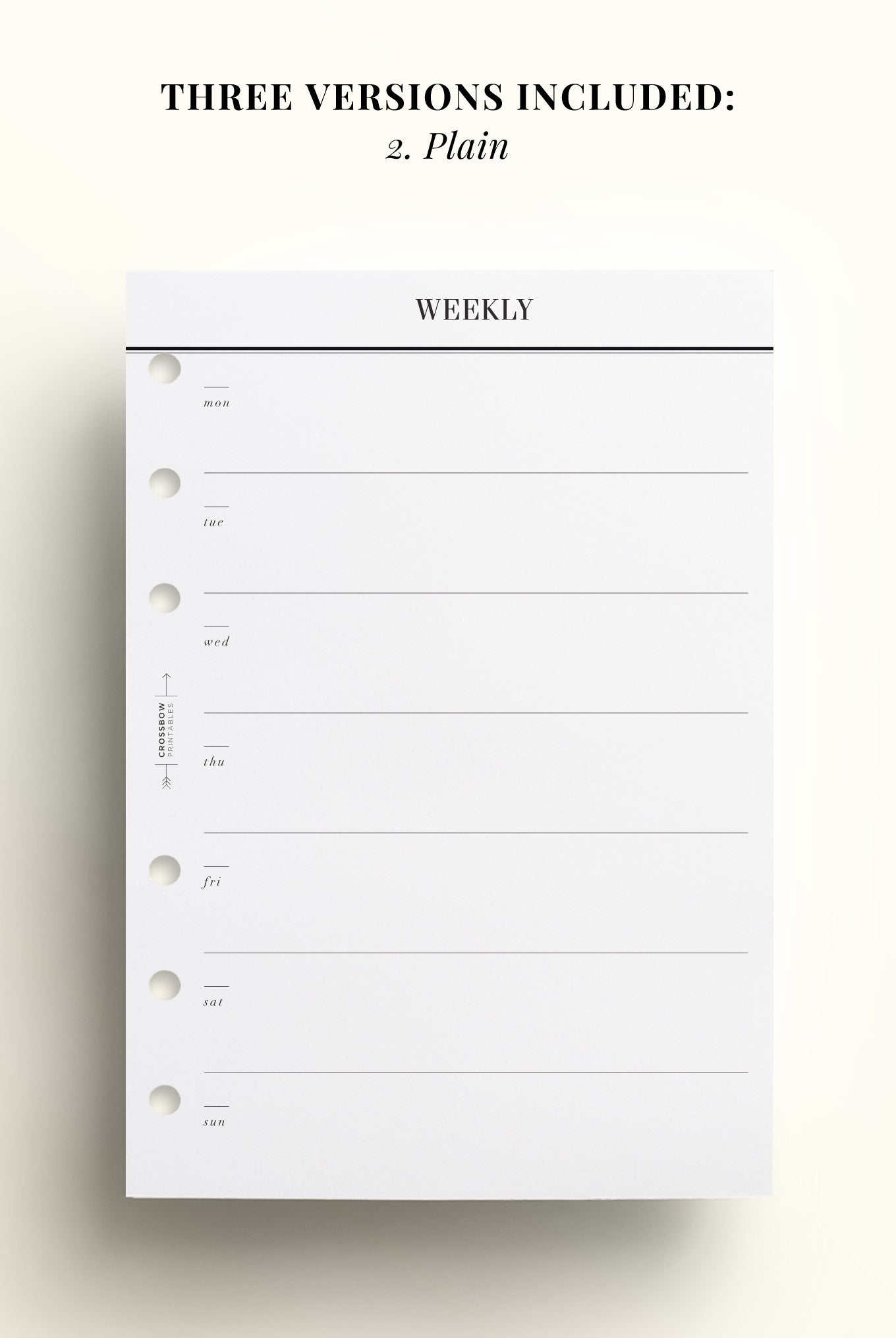 a6 weekly overview printable