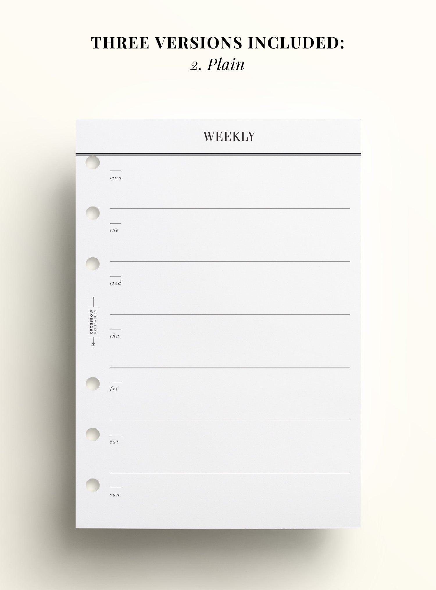 Week On One Page A6 Printable – Crossbow Planner Co. week-on-one-page-a6-printable-crossbow-planner-co