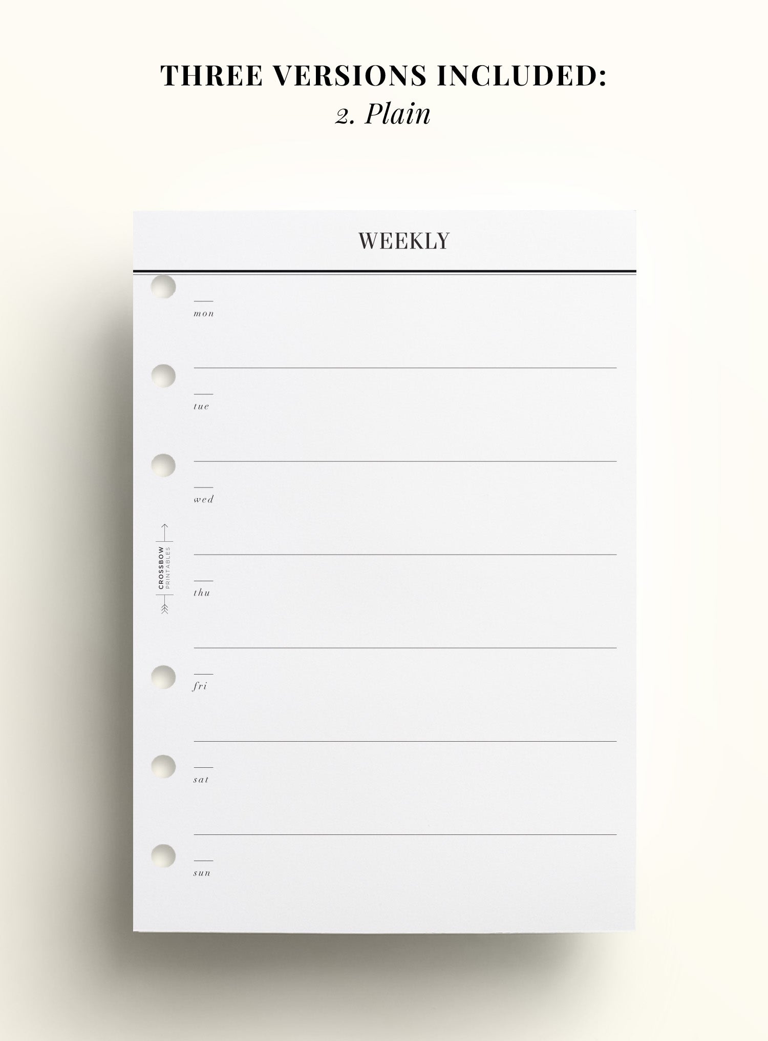 a6 weekly overview printable