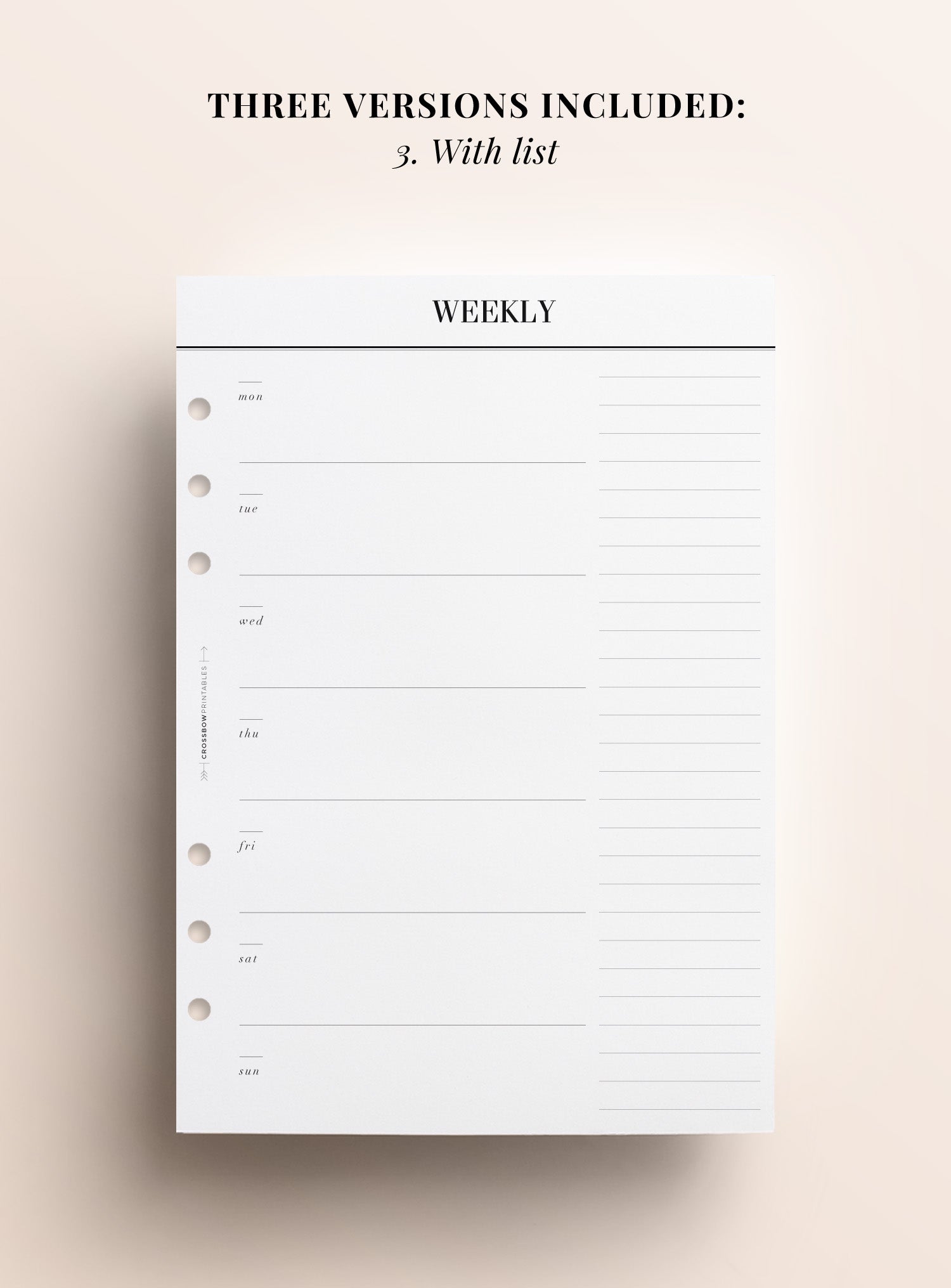 minimal printable planner inserts a5