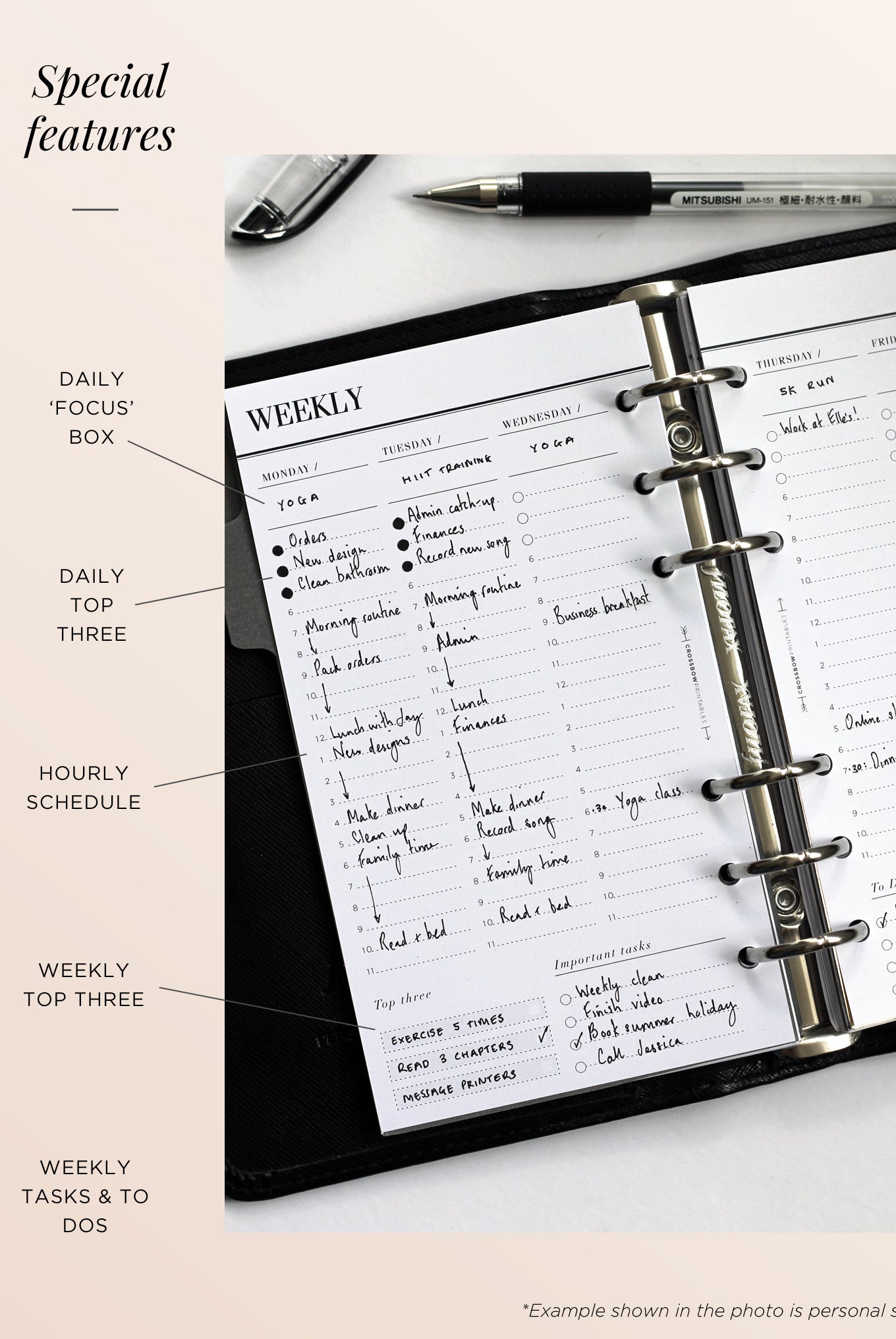 week on two pages printable hourly schedule