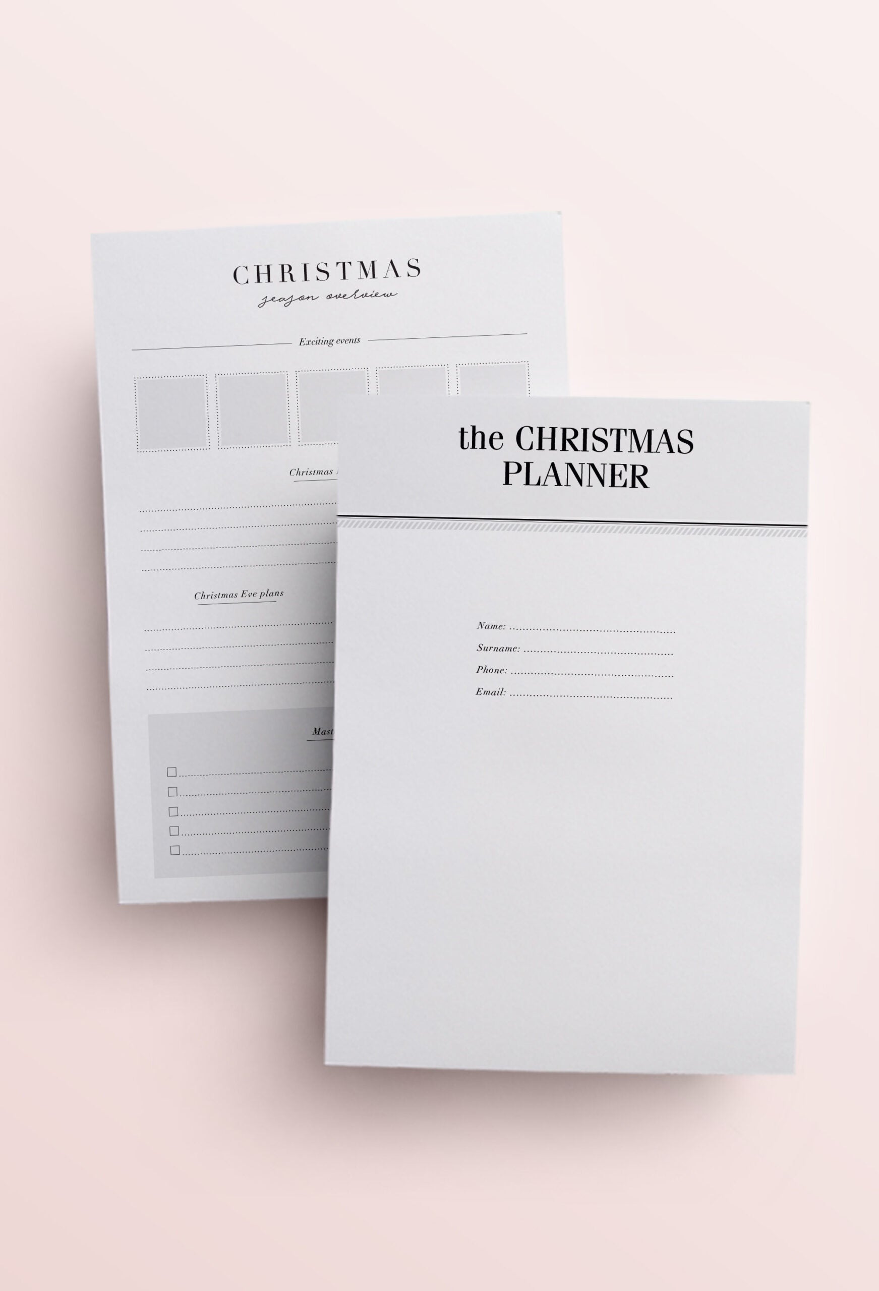 Christmas planner printable