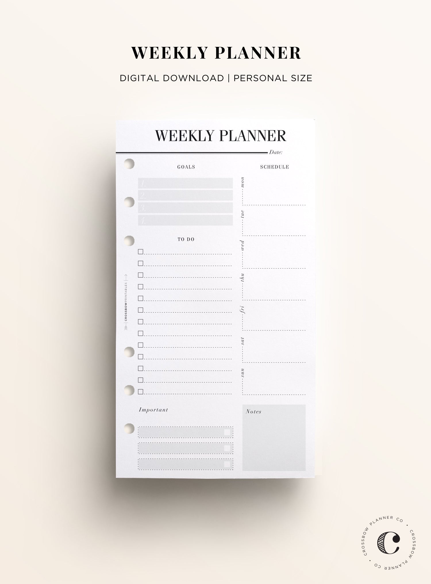 Weekly Planner Personal Printable