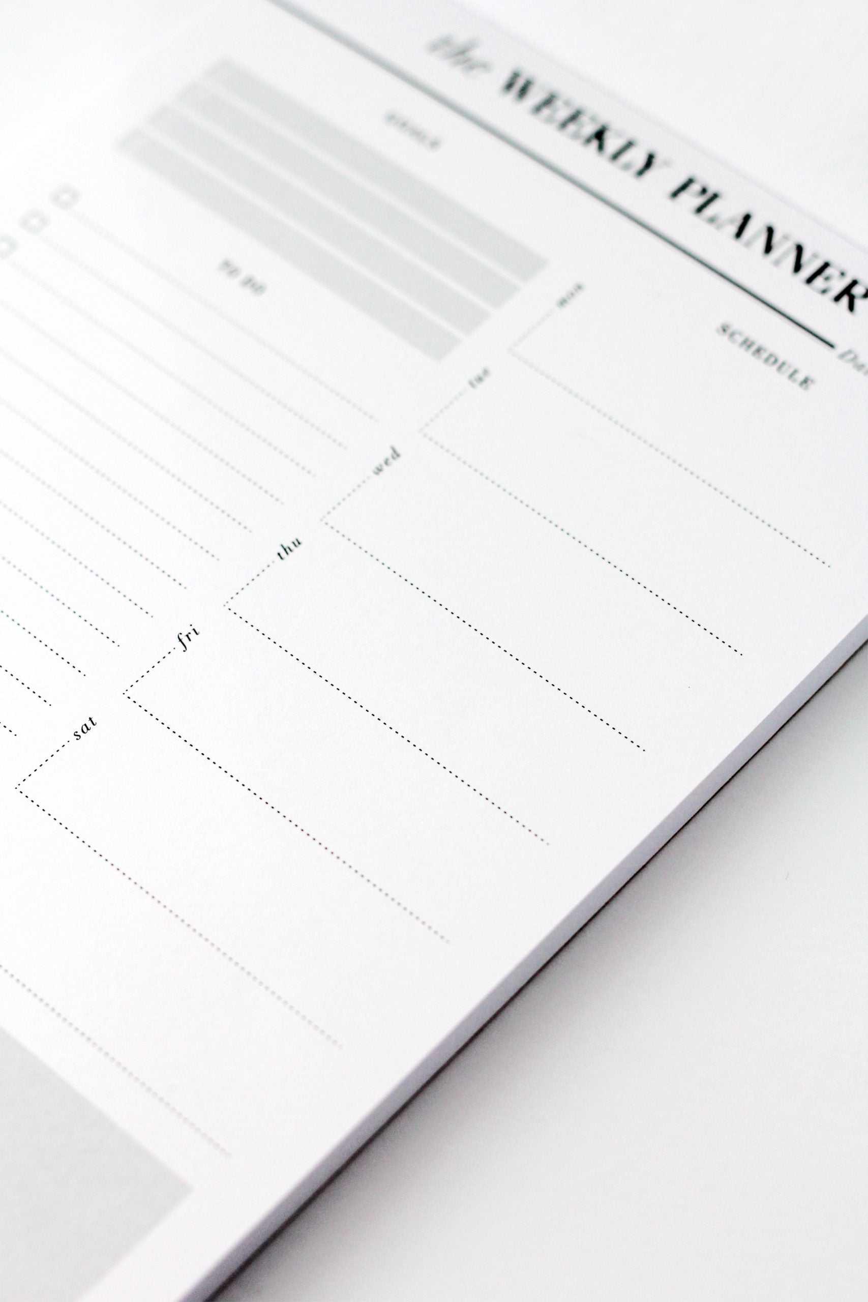 weekly planner pages