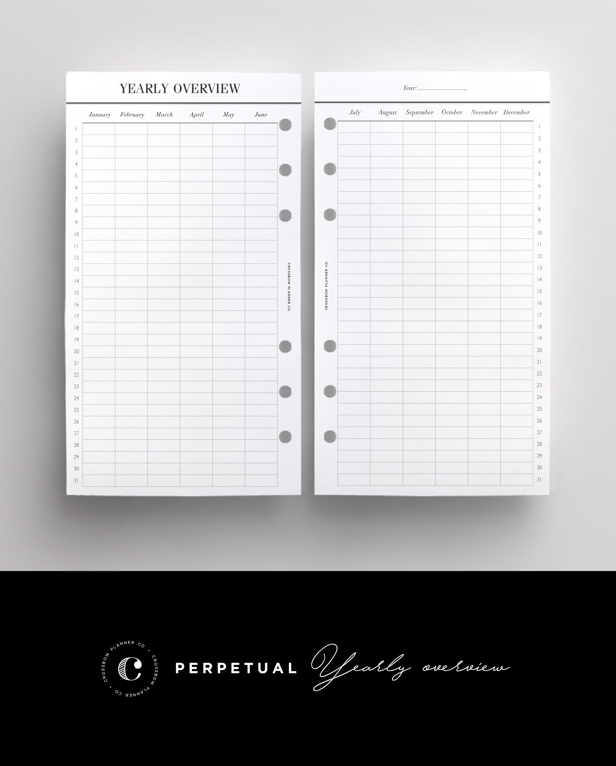 yearly overview inserts