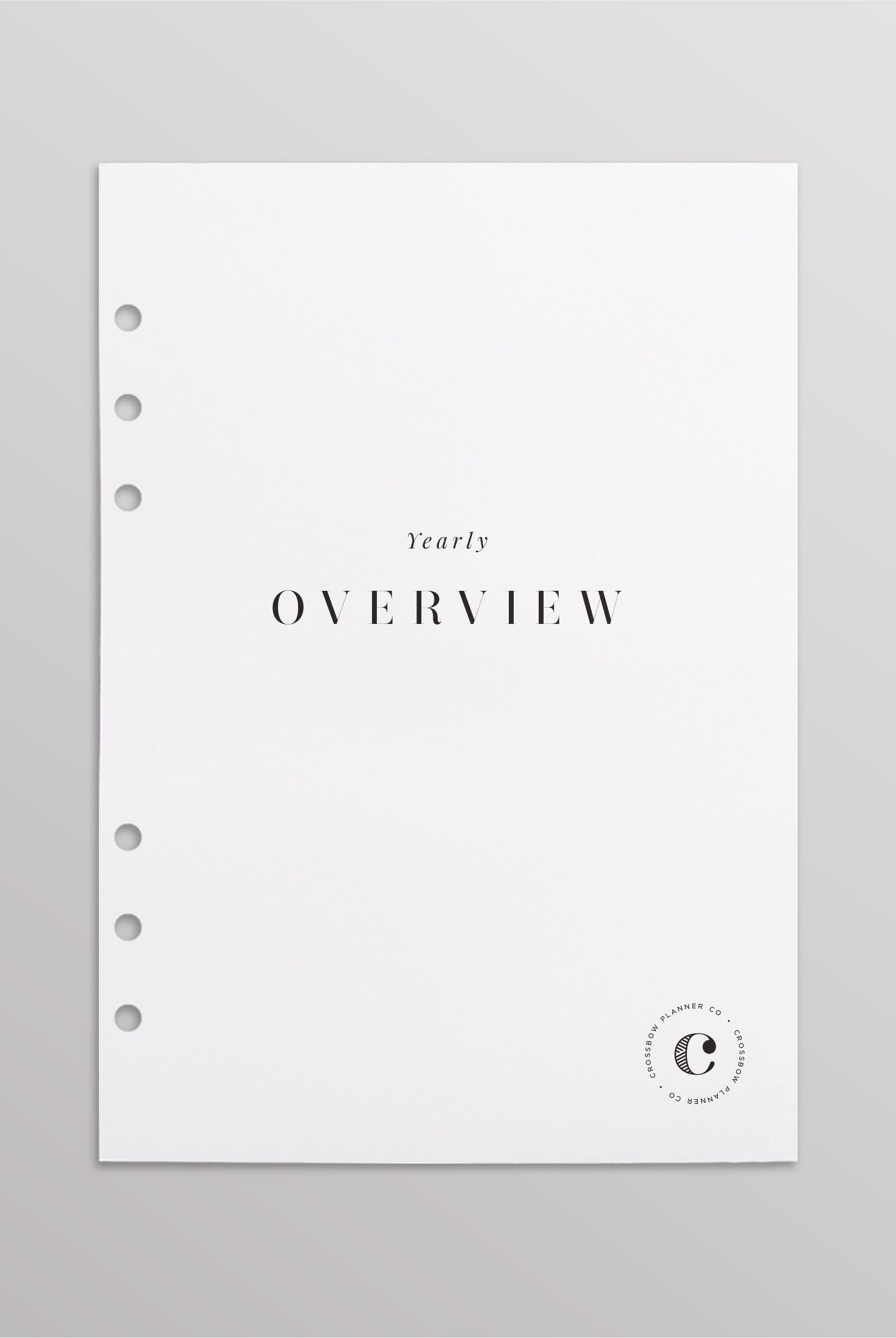yearly overview planner pages