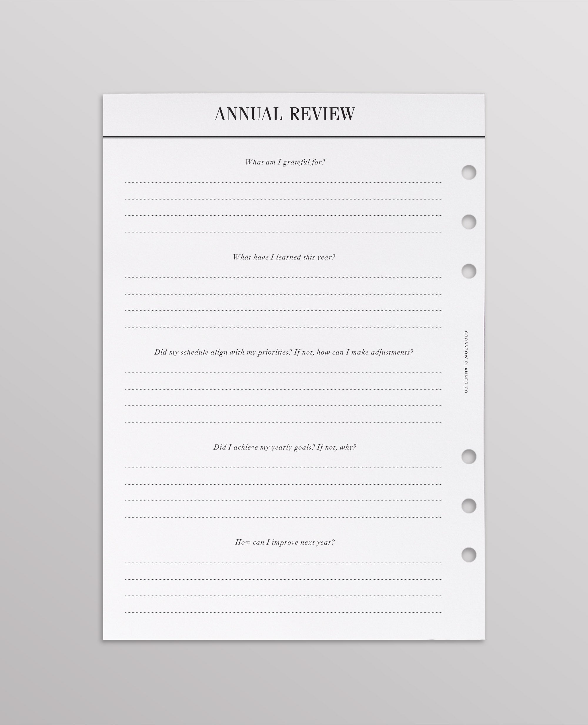 a5 planner inserts yearly